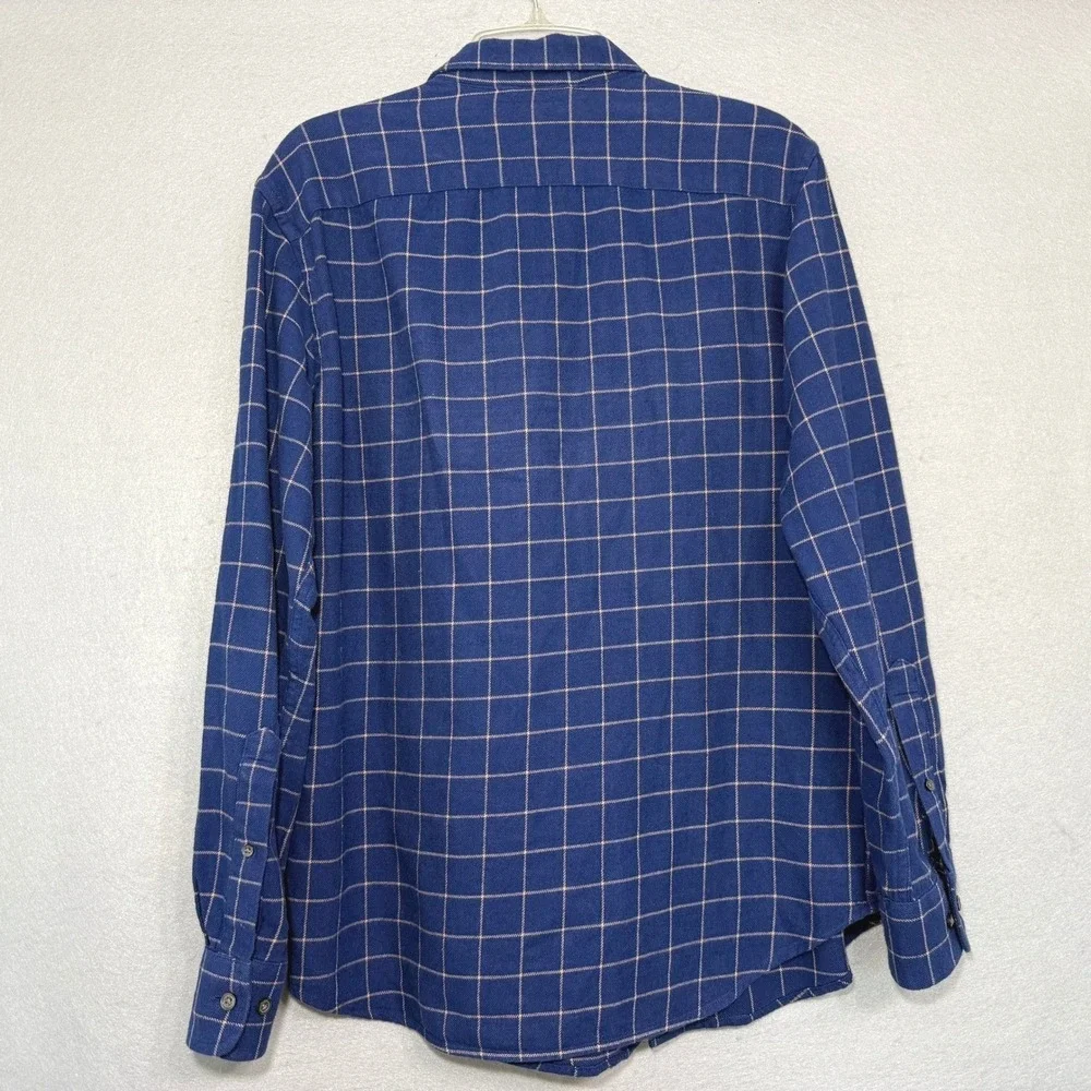 Banana Republic Mens Blue Plaid Button Up‎ Shirt Size M Flannel Classiccore